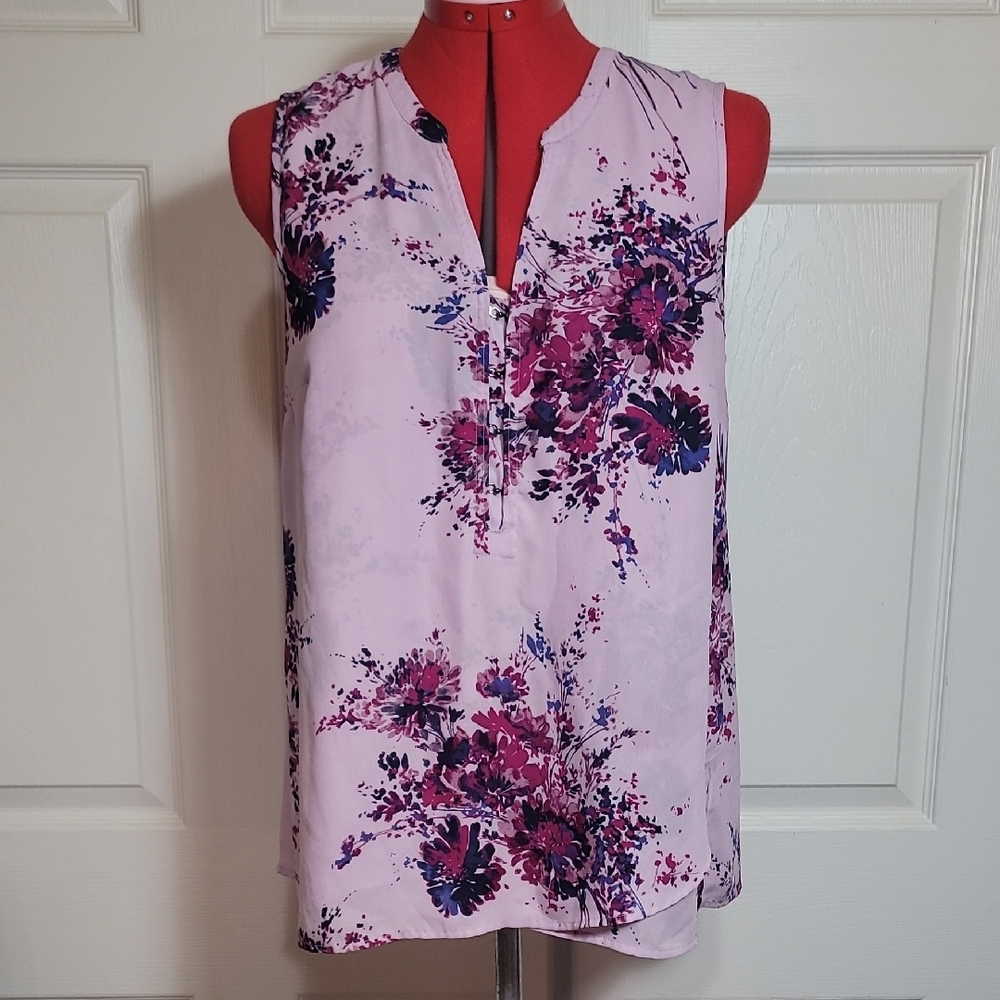 Maurices Purple Sleeveless Blouse with Mandarin Collar